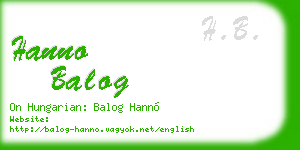 hanno balog business card
